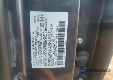 2023 Honda Ridgeline Rtl-E z USA, uszkodzony, nr VIN 5FPYK3F74PB042953